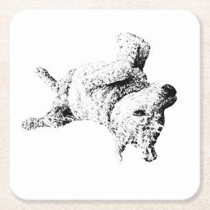 Relaxed Lines of Humour Square Paper Coaster