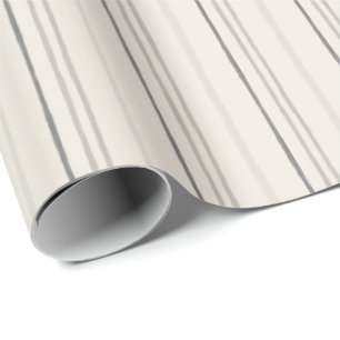 Relaxed Neutral Painterly Stripe Pattern Wrapping Paper