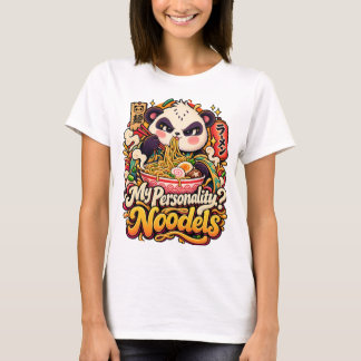 Relaxed noodle-loving cat T-Shirt