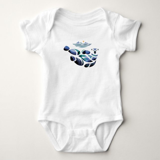 Relaxed Polar Bear Baby Bodysuit (Front)