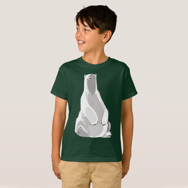 Relaxed Polar Bear - Minimalist Art T-Shirt (Front Full)