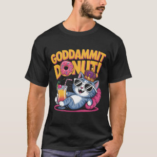 Relaxed Princess Cat With Shades Cocktail Goddammi T-Shirt