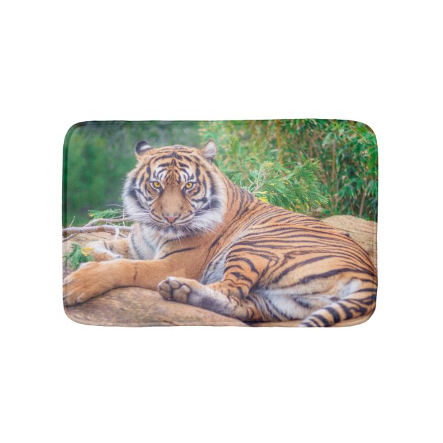Relaxed Reclining Tiger Bath Mat (Front)