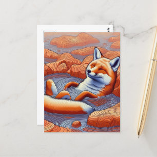 Relaxed Red Fox Postcard