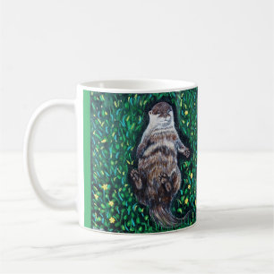 Relaxed River Otter Painting Coffee Mug