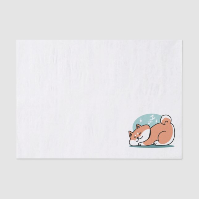 Relaxed Shiba Inu Art: Just a Shiba Lying Low Tissue Paper (Front)
