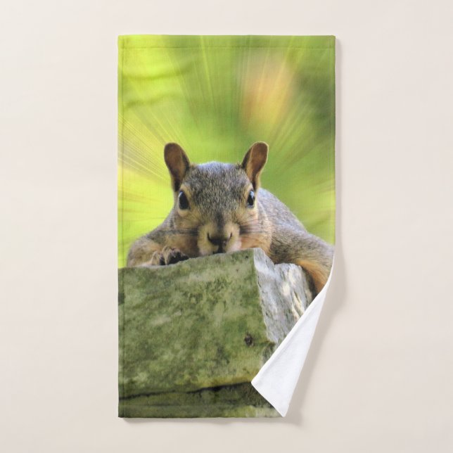 Relaxed Squirrel Bath Towel Set (Hand Towel)
