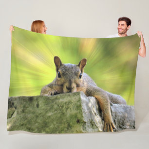 Relaxed Squirrel Fleece Blanket