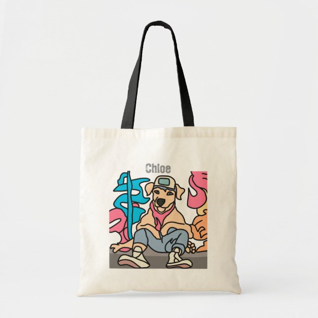 Relaxed Street Retro Dog | Funny Tote Bag (Front)