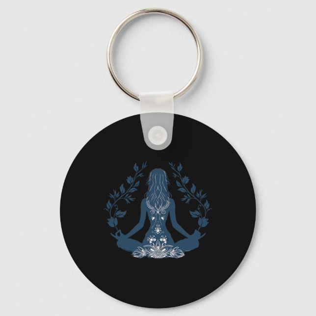 Relaxed Yoga Pose  Key Ring (Front)