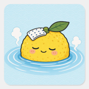 Relaxed Yuzu Bath Square Sticker