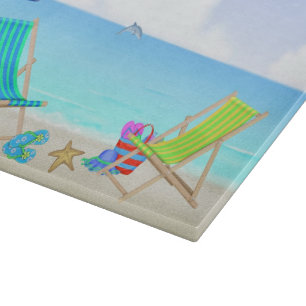 Relaxing Beach Glass Cutting Board (11"x8")