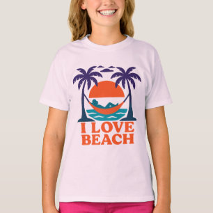 Relaxing beach hammock sunset design T-Shirt