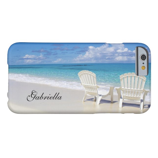Relaxing Beach Scene  With Two Chairs Phone Case (Back Horizontal)
