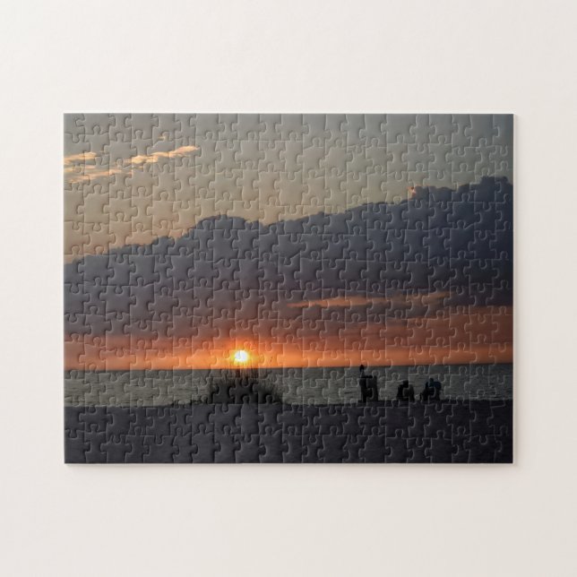 Relaxing Beach Sunset - 11x14 - 252 pc Jigsaw Puzzle (Horizontal)