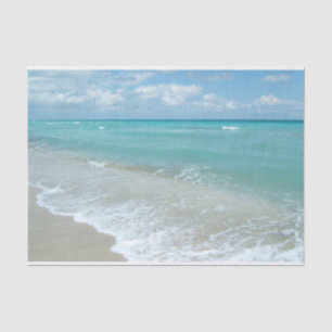 Relaxing Blue Beach Ocean Landscape Nature Scene Tissue Paper