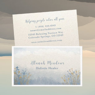 Relaxing Blue & Gold Meditative Business Card