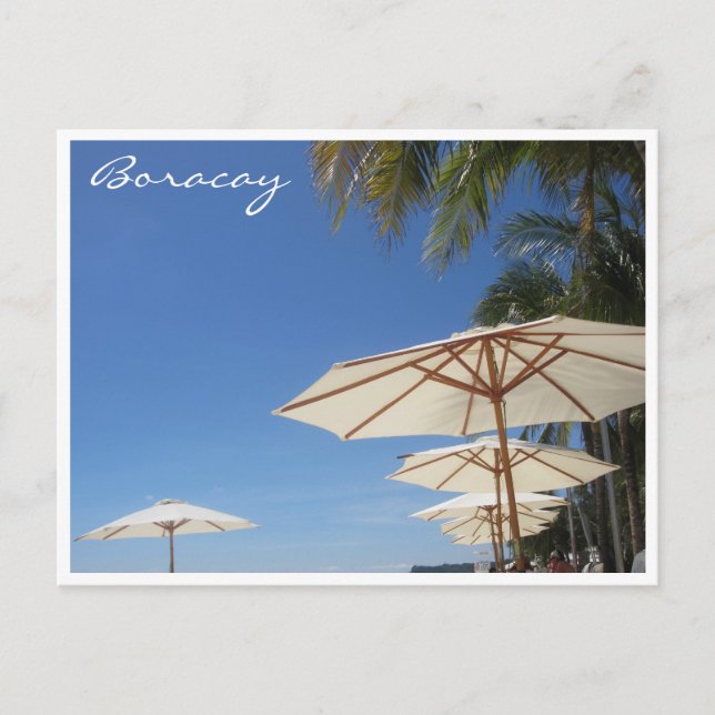 relaxing boracay umbrellas postcard (Front)