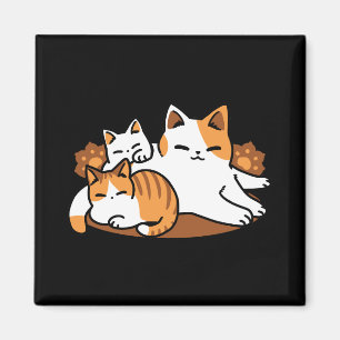 Relaxing Cat Art - 'Laze Furr Days' for Cat Lovers Magnet