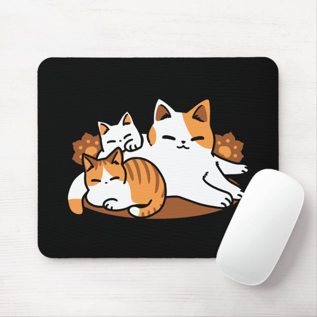Relaxing Cat Art - 'Laze Furr Days' for Cat Lovers Mouse Pad (With Mouse)