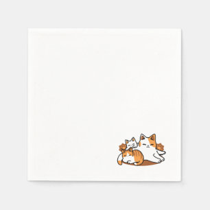 Relaxing Cat Art - 'Laze Furr Days' for Cat Lovers Napkin