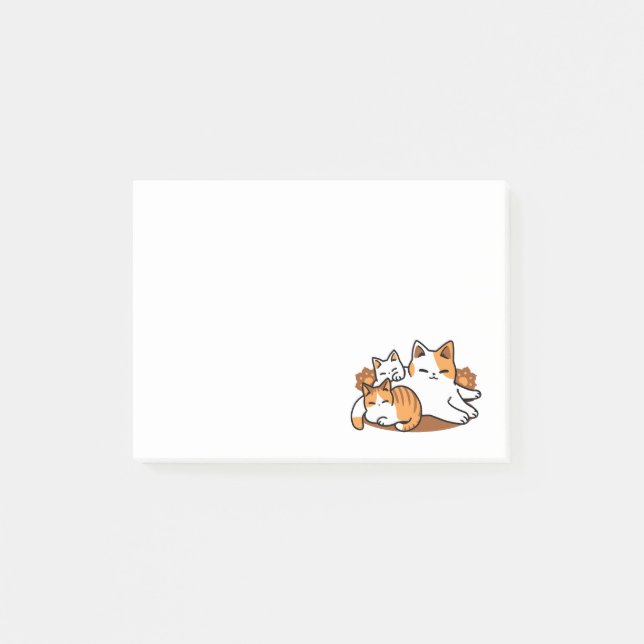 Relaxing Cat Art - 'Laze Furr Days' for Cat Lovers Post-it Notes (Front)