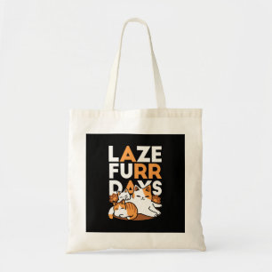 Relaxing Cat Art - 'Laze Furr Days' for Cat Lovers Tote Bag