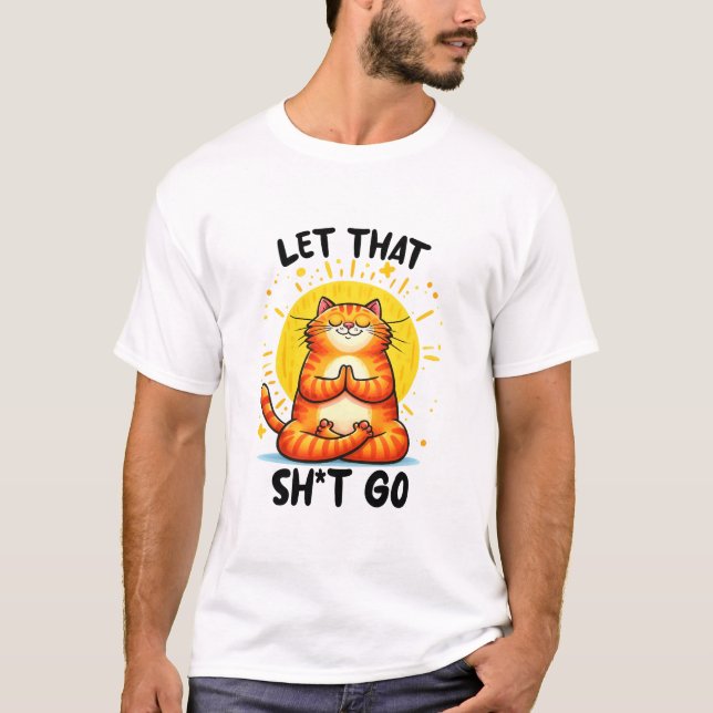 Relaxing Cat Meditation T-Shirt (Front)