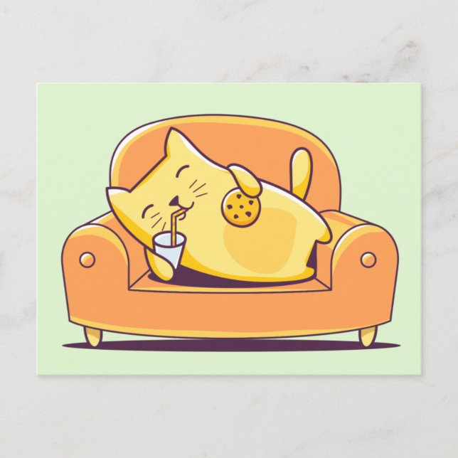Relaxing cat postcard (Front)