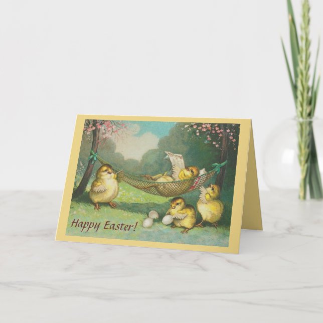 Relaxing Chicks - Easter Greeting Card (Front)