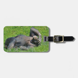 Relaxing Chimpanzee - Luggage Tag