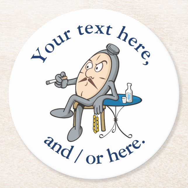 Relaxing clock round paper coaster (Front)