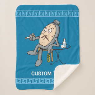 Relaxing clock sherpa blanket