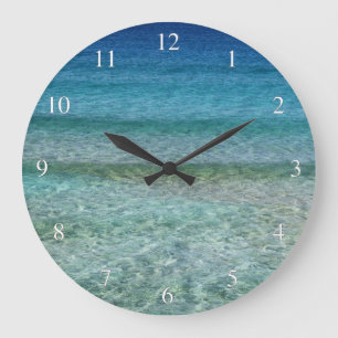 Relaxing Gentle Ocean Waves Small Numbers Large Clock