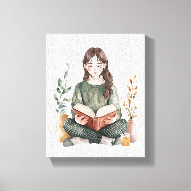 Relaxing Girl Boss Canvas Print (Front)