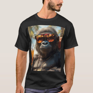 Relaxing gorilla on the beach T-Shirt