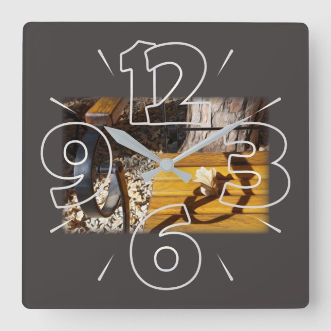 Relaxing in the autumn sun square wall clock (Front)