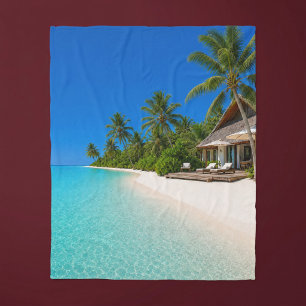 Relaxing Island Beach Fleece Blanket