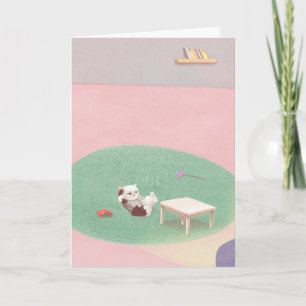 Relaxing Kitten in Living Room Card