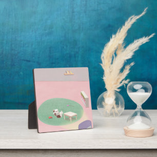 Relaxing Kitten in Living Room Plaque