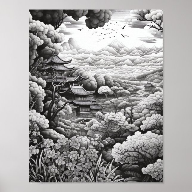 Relaxing Landscape Colouring Poster (Front)
