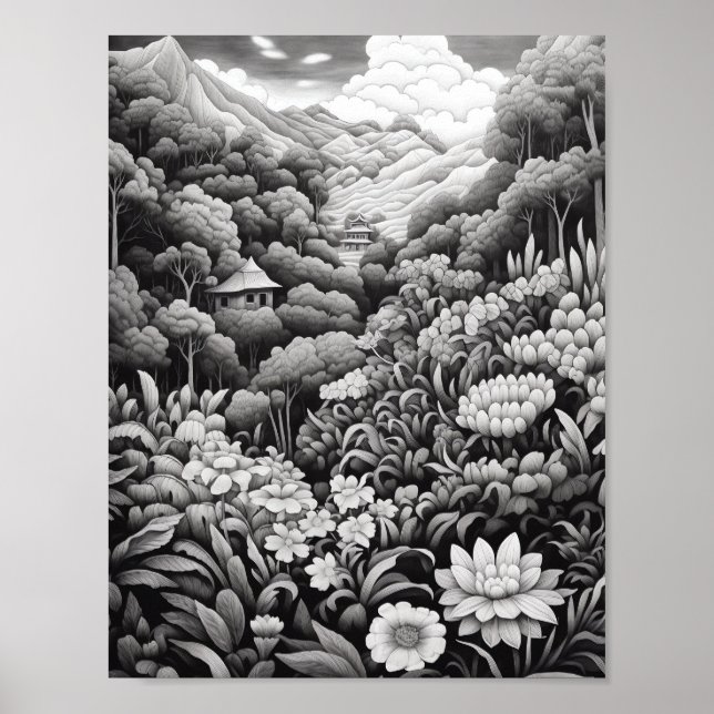Relaxing Landscape Colouring Poster (Front)