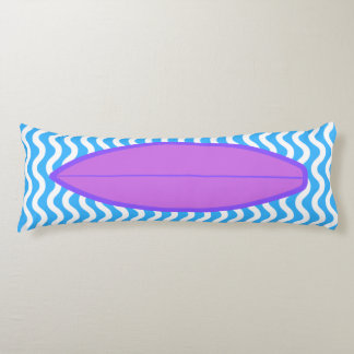 Relaxing Magenta Blue Waves Surfing Body Pillow