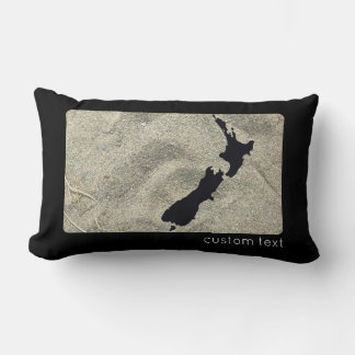 RELAXING NEW ZEALAND SAND BEACH BLACK NZ KIWIANA LUMBAR CUSHION
