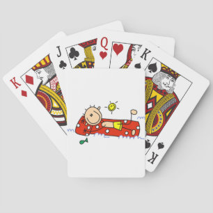 Relaxing on Air Mattress Playing Cards