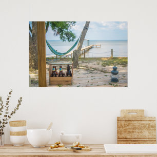 Relaxing on the beach photo poster