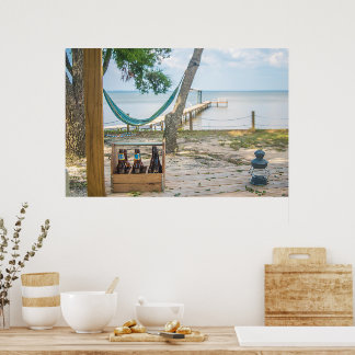 Relaxing on the beach photo poster