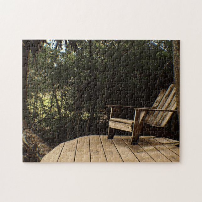 Relaxing on the Porch in the Woods on a  Jigsaw Puzzle (Horizontal)