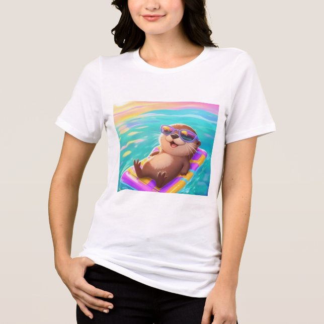 Relaxing Otter T-shirt Tri-Blend Shirt (Front)
