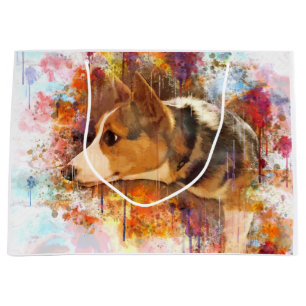 Relaxing Pembroke Welsh Corgi Large Gift Bag